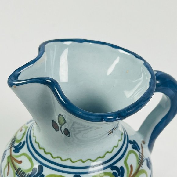 Vintage Talavera Ceramic Pottery 5.5" Creamer Pitcher Vase Mexican Folk Art - Picture 4 of 8